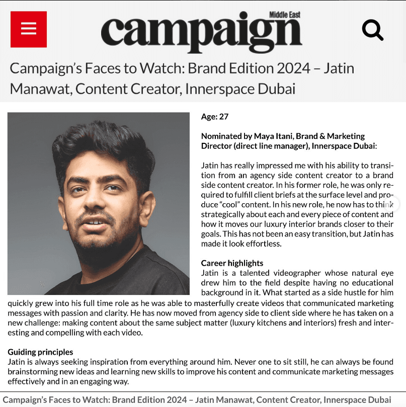 Featured in Campaign Middle East